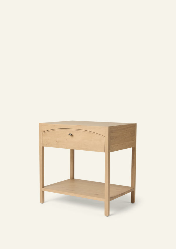 Maude Nightstand in White Oak