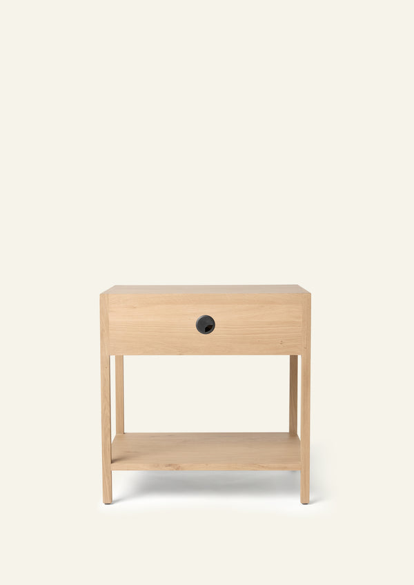 Maude Nightstand in White Oak
