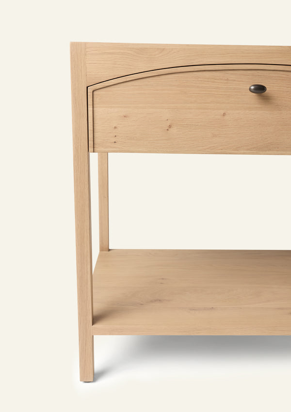 Maude Nightstand in White Oak