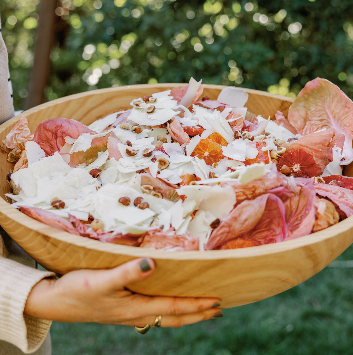 Handcrafted Wood Salad Bowls - Natural
