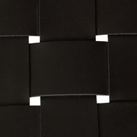 Close-up of woven black leather