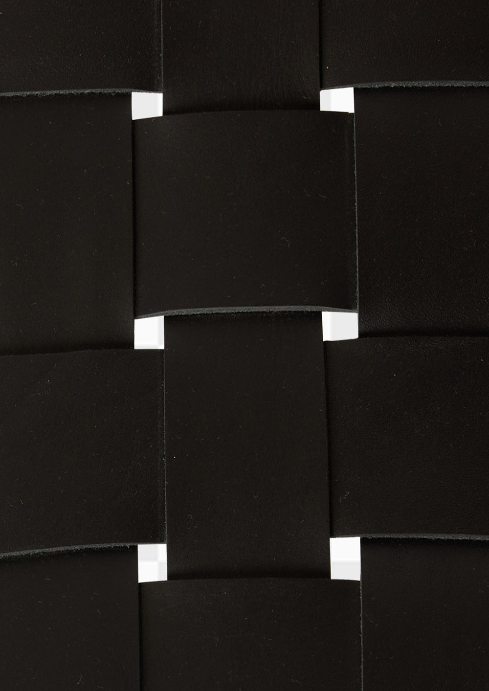 Close-up of a woven black leather texture 