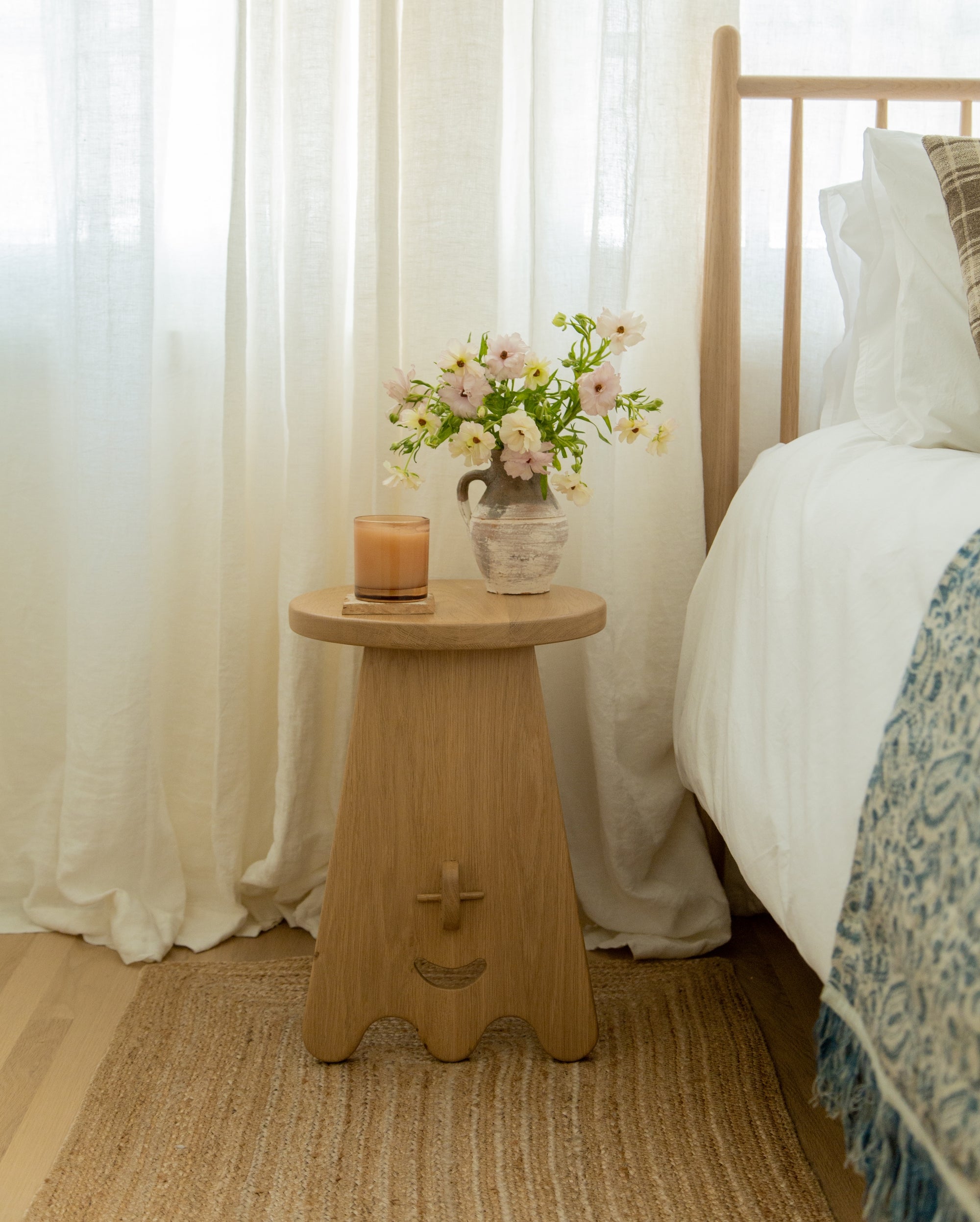 Senja Side Table in White Oak – Hati Home