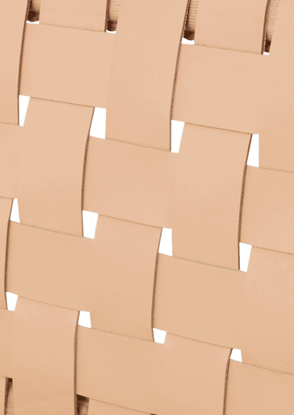 Close-up of woven natural leather material