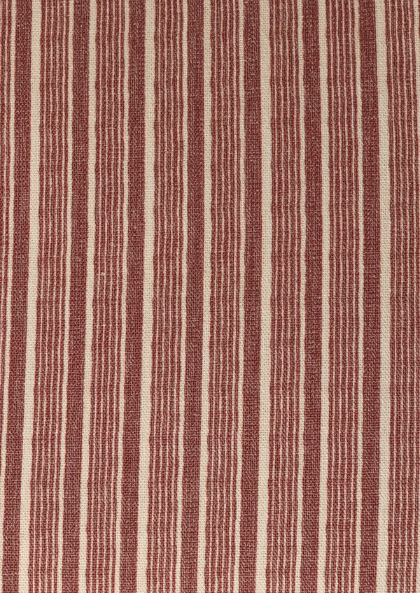 Organic brick red stripe pattern that alternates width of the stripes. 