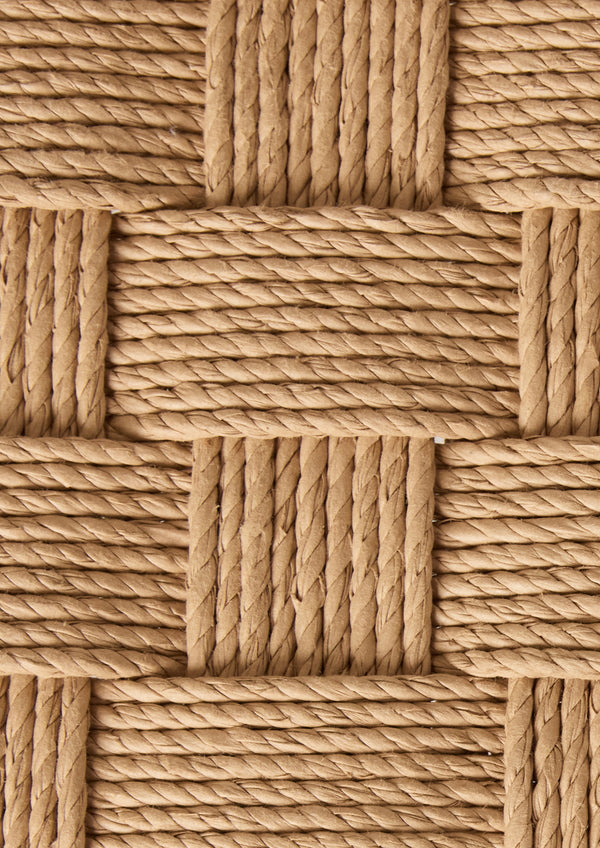 Close-up of woven paper cord pattern