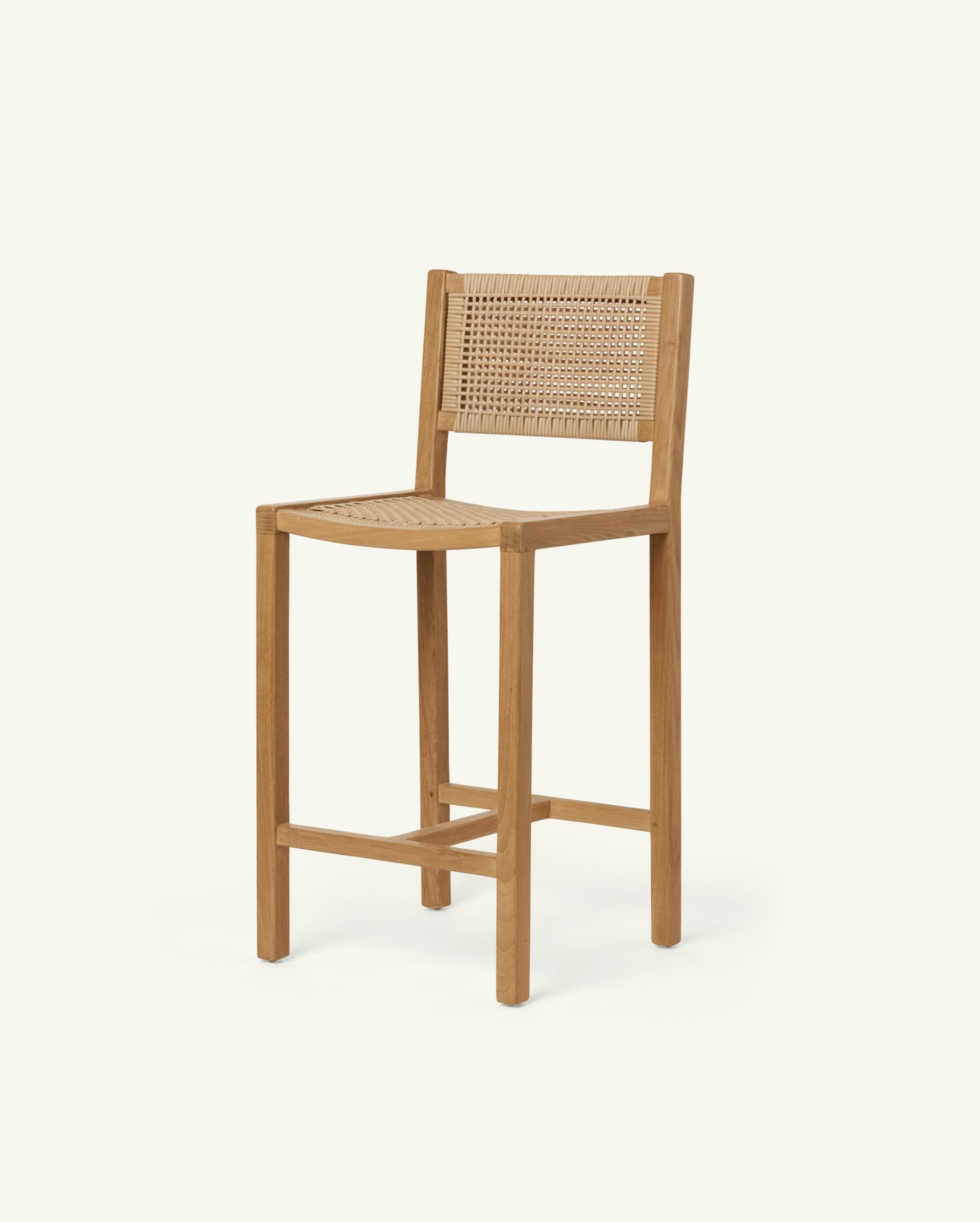 Nusa Counter Stool Teak Counter Stool with Woven Synthetic