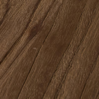 Close-up of a brown teak surface with visible grain.