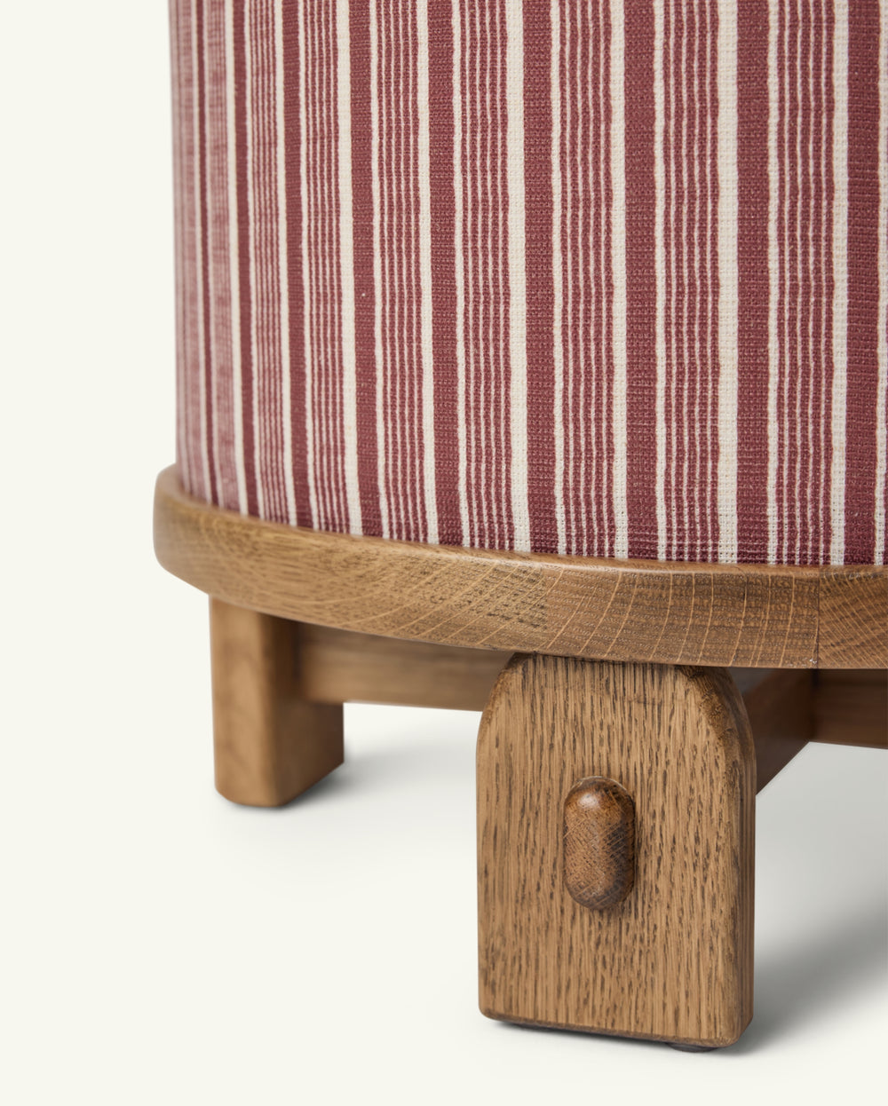 Yara Pouf in Oxblood Stripes