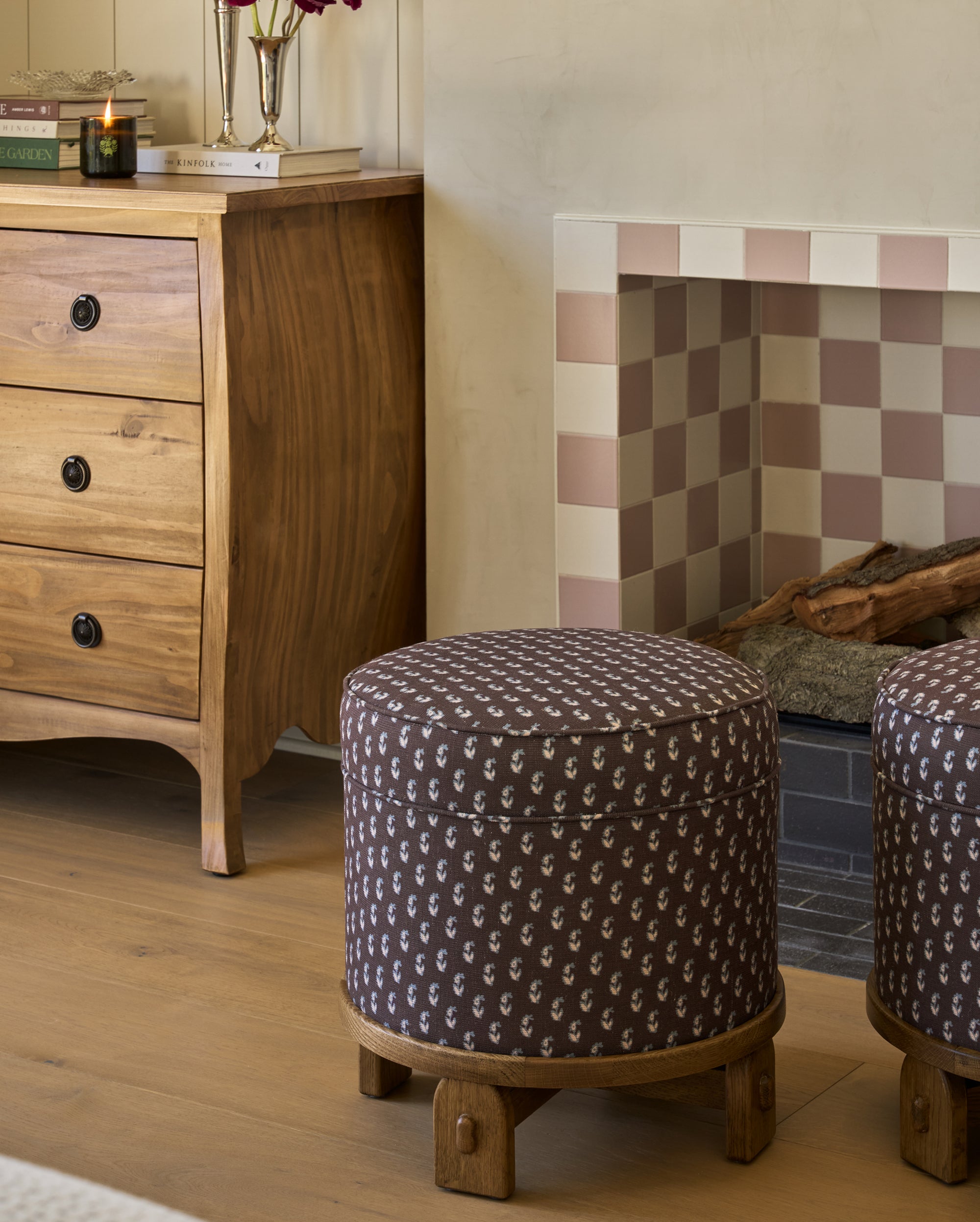 Yara Pouf in Cocoa Floral