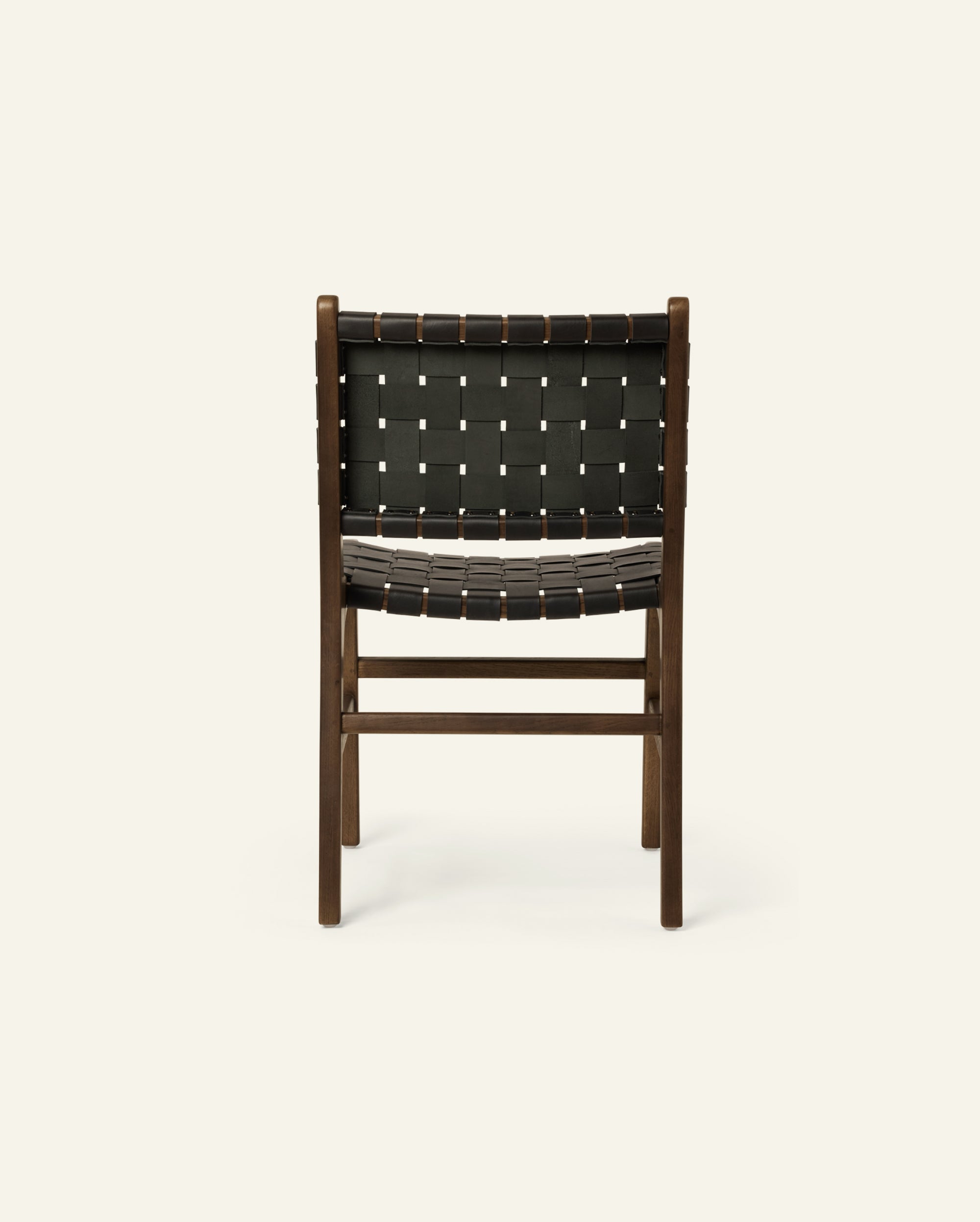 Dining #1 - Dining chair in Oak and Woven Black Leather – Hati Home
