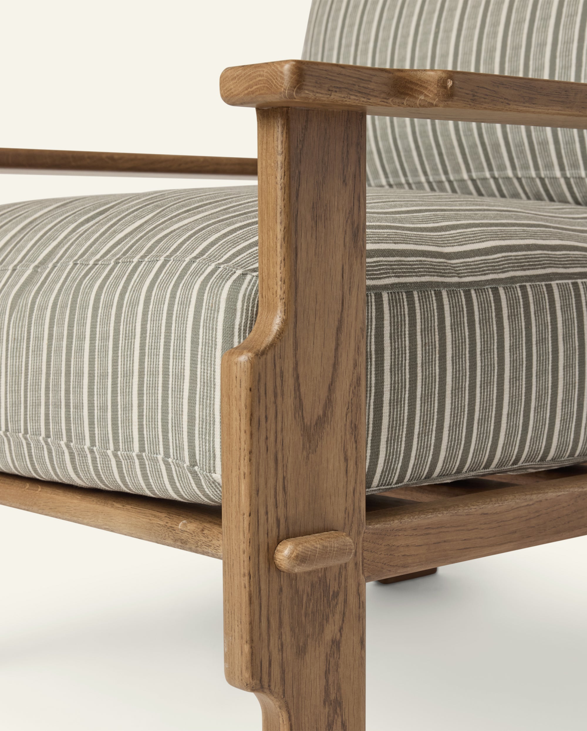 Leela Lounge Chair in Aloe Stripes