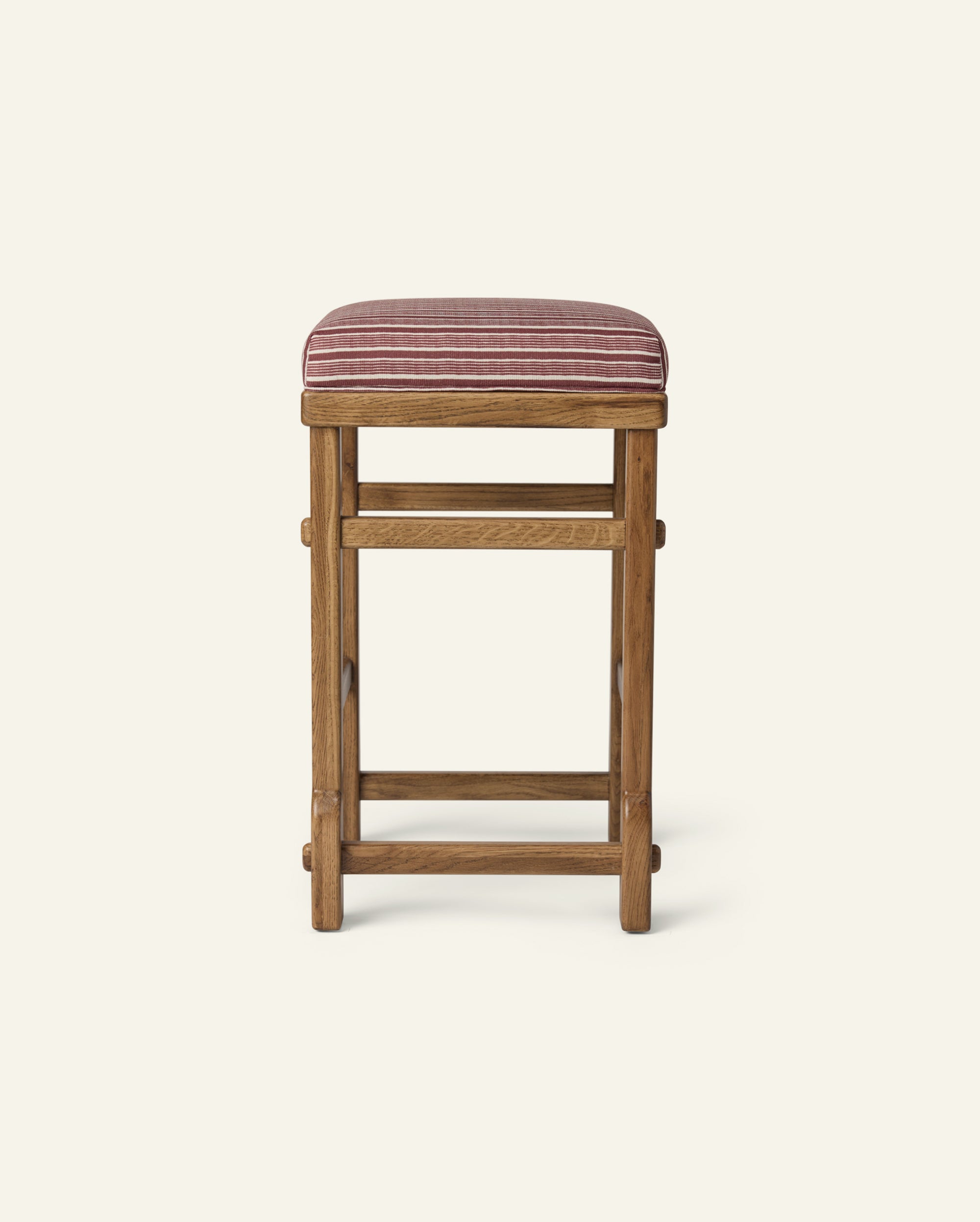 Sari Counter Stool in Oxblood Stripes