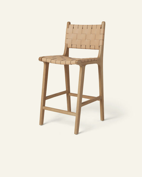 本革スツール～Woven leather stool～ hati_stool2_natural_4baad266-