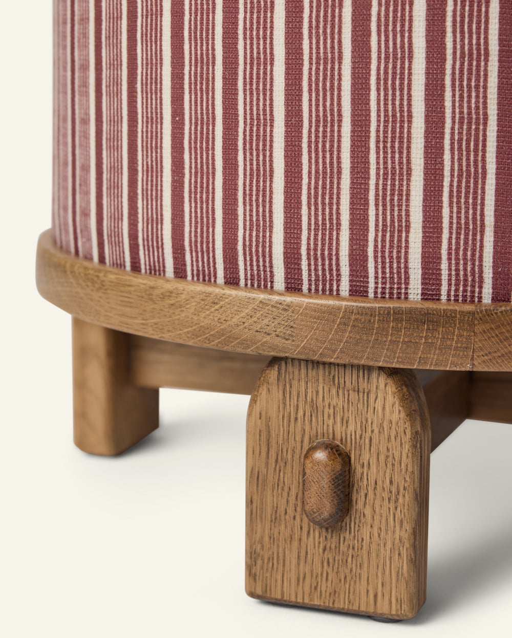 Yara Pouf in Oxblood Stripes