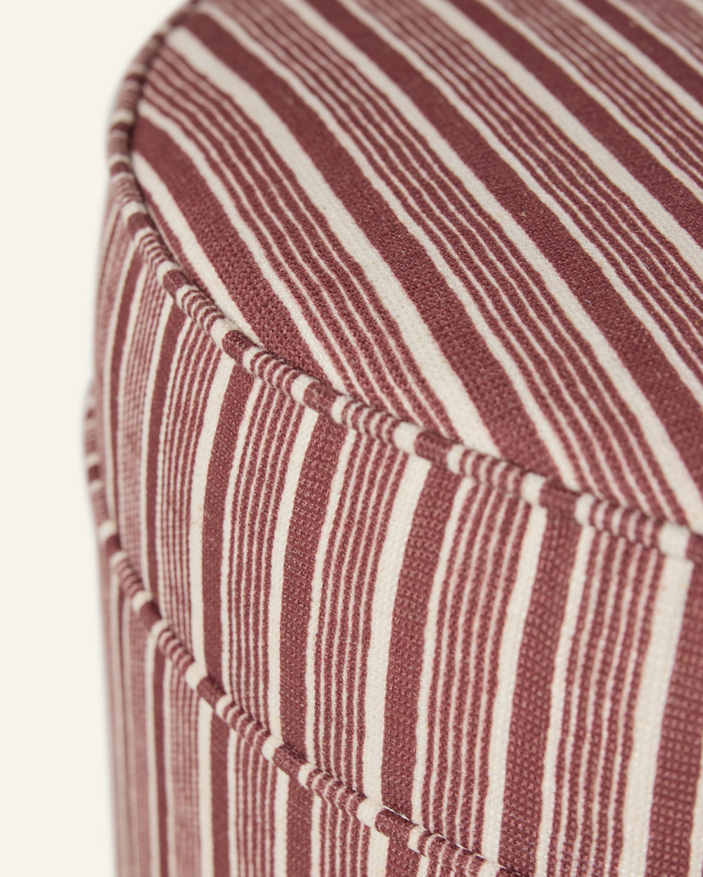 Yara Pouf in Oxblood Stripes