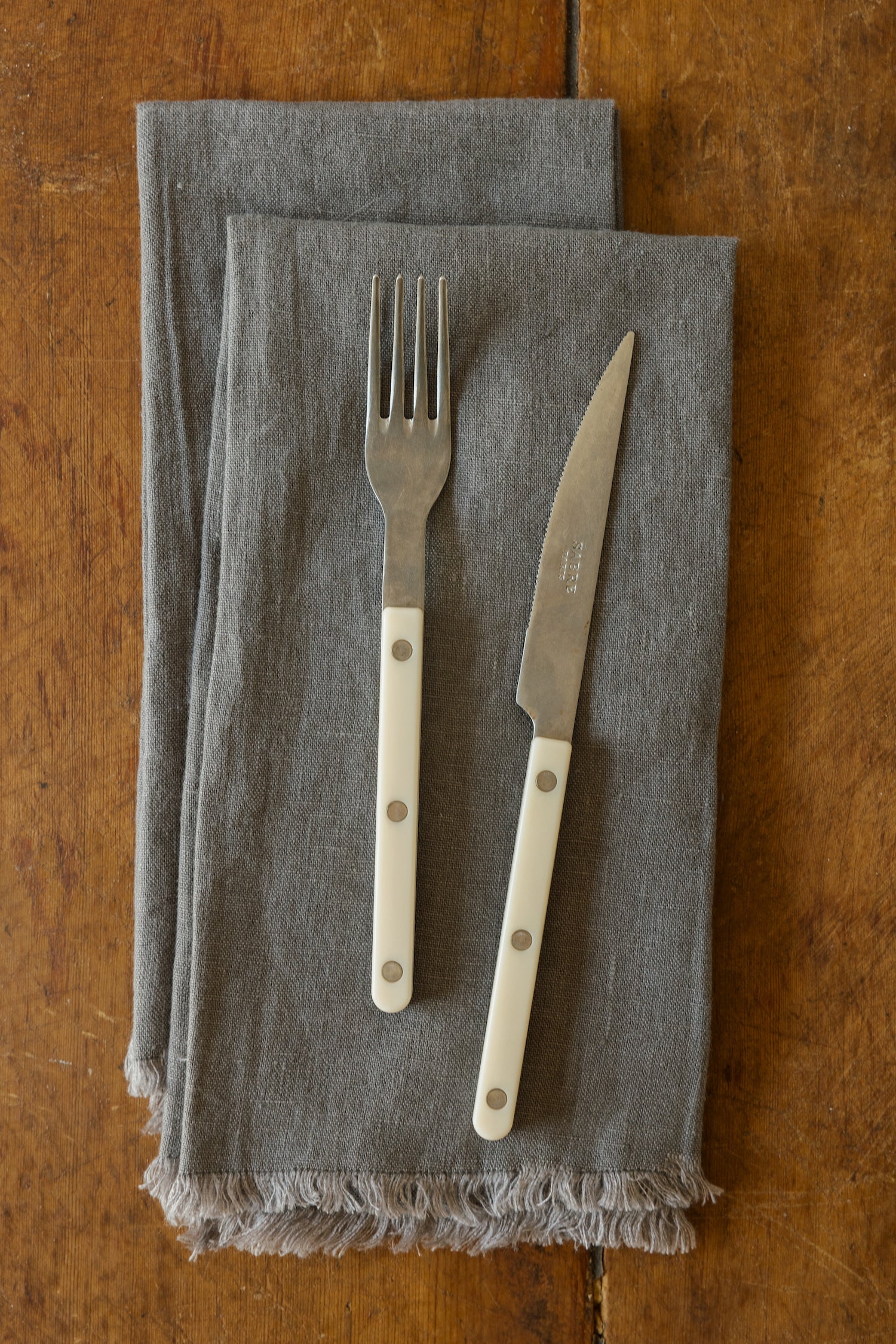 Oversized Frayed Linen Napkins, Set of 4