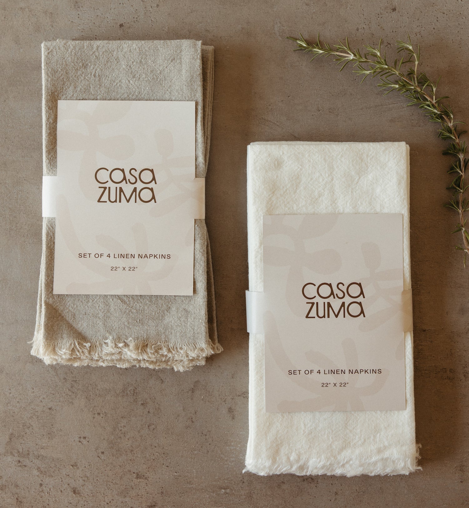 Oversized Frayed Linen Napkins, Set of 4